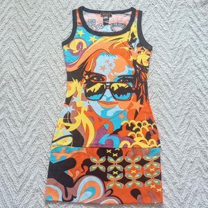 Y2K Hayes Rockstar Lady Snake Graphic Dress